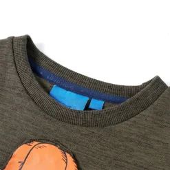 Sweatshirt til børn kakimeleret str. 104