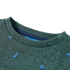 Sweatshirt til børn mørkegrønmeleret str. 104