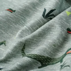 Sweatshirt til børn str. 92 hundeprint lys kakimeleret