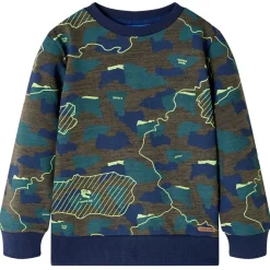 Sweatshirt til børn str. 128 kakimeleret