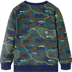 Sweatshirt til børn str. 128 kakimeleret