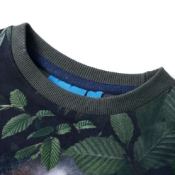Sweatshirt til børn str. 104 mørk kakifarve