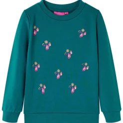 Sweatshirt til børn str. 104 mørkegrøn