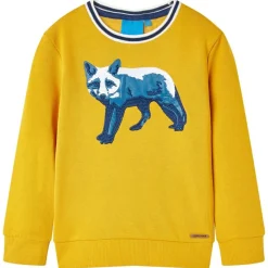 Sweatshirt til børn str. 104 okkergul