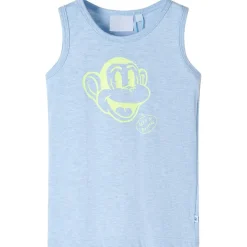Tanktop til børn str. 104 blåmeleret