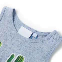 Tanktop til børn str. 104 blåmeleret