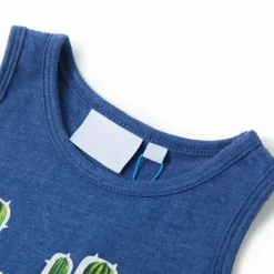 Tanktop til børn str. 104 blåmeleret