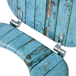 Toiletbræt med MDF Låg Gammelt Træ Design