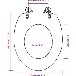 Toiletbræt med MDF Låg Gammelt Træ Design