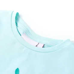 T-shirt til børn str. 116 akvamarinblå