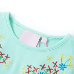 T-shirt til børn str. 128 akvamarinblå