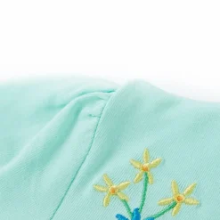 T-shirt til børn str. 128 akvamarinblå