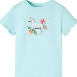 T-shirt til børn str. 104 aquablå