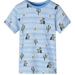 T-shirt til børn str. 128 blå