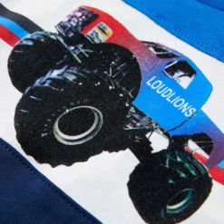 T-shirt til børn str. 104 blå og marineblå