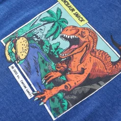 T-shirt til børn str. 116 blåmeleret