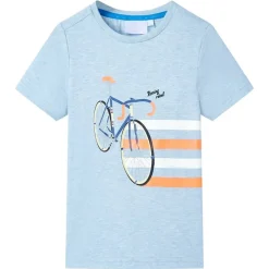 T-shirt til børn str. 104 blåmeleret
