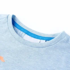 T-shirt til børn str. 104 blåmeleret