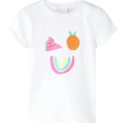 T-shirt til børn str. 116 ecrufarvet