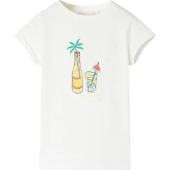T-shirt til børn str. 104 ecrufarvet
