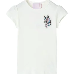 T-shirt til børn str. 140 ecrufarvet