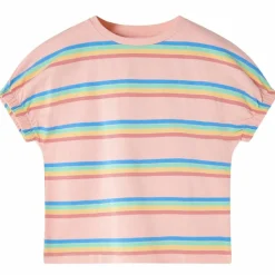 T-shirt til børn str. 128 ferskenfarvet