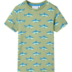 T-shirt til børn str. 104 kakifarvet