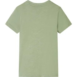 T-shirt til børn str. 116 kakifarvet