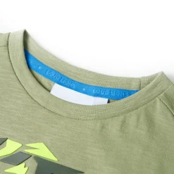 T-shirt til børn str. 116 kakifarvet