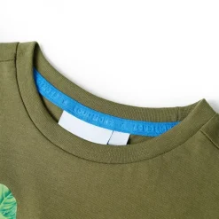 T-shirt til børn str. 104 kakifarvet