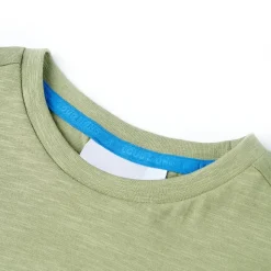 T-shirt til børn str. 116 kakifarvet