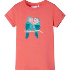 T-shirt til børn str. 104 koralfarvet
