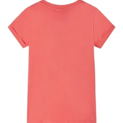 T-shirt til børn str. 104 koralfarvet