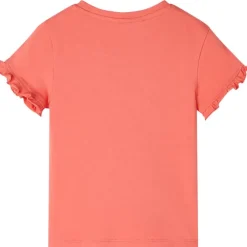 T-shirt til børn str. 104 koralfarvet