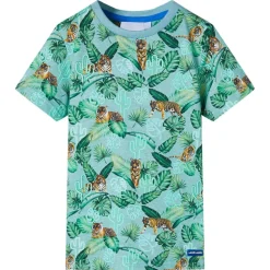T-shirt til børn str. 128 lys grønmeleret