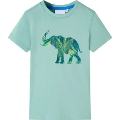 T-shirt til børn str. 92 lys kakifarve