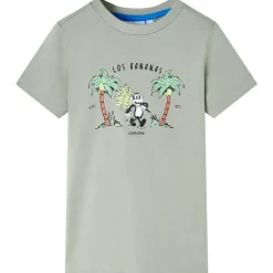 T-shirt til børn str. 140 lys kakifarve