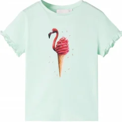 T-shirt til børn str. 128 lys mintgrøn