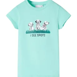 T-shirt til børn str. 116 lys mintgrøn