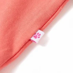 T-shirt til børn str. 116 med flæser koralfarvet