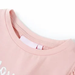 T-shirt til børn str. 104 med flæser lyserød