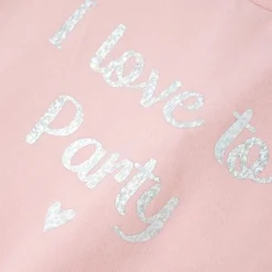 T-shirt til børn str. 104 med flæser lyserød