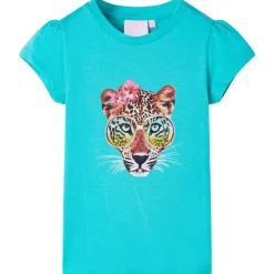 T-shirt til børn str. 116 mintgrøn