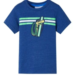 T-shirt til børn str. 128 mørk blåmeleret