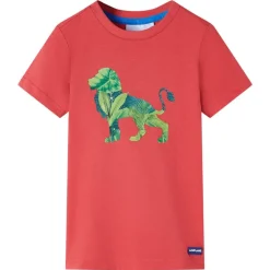 T-shirt til børn str. 128 rød