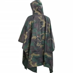 Vandtæt army-regnponcho til camping/vandreture camouflage