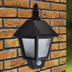 Væghængt solcellelampe med bevægelsessensor