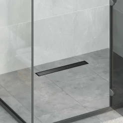 vidaXL 2 i 1 bruserafløb Sort 50 cm Rustfrit Stål 304