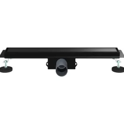vidaXL 2 i 1 bruserafløb Sort 50 cm Rustfrit Stål 304