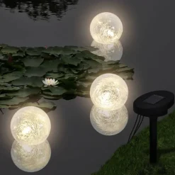 vidaXL 3 soldrevne LED-lyskugler til havebassin